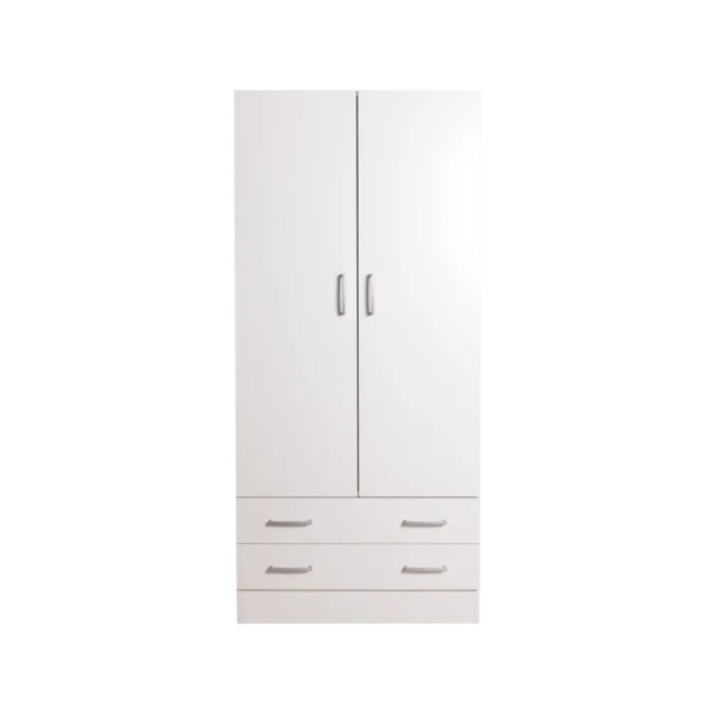 Two-door and two-drawer wardrobe model Facile - Sneeuwwit