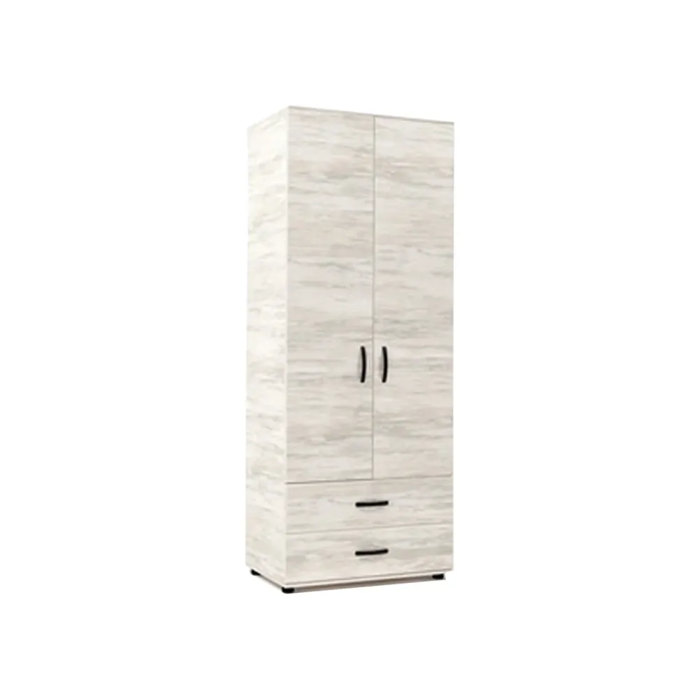 Two-door and two-drawer wardrobe - Wit Veined