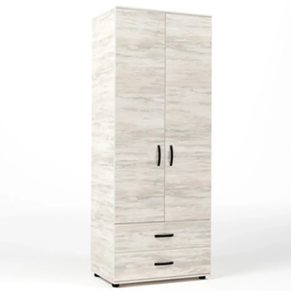 Two-door and two-drawer wardrobe - Wit Veined