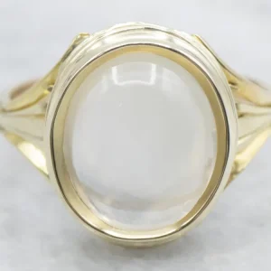 Two-Tone Bezel Set Moonstone Ring