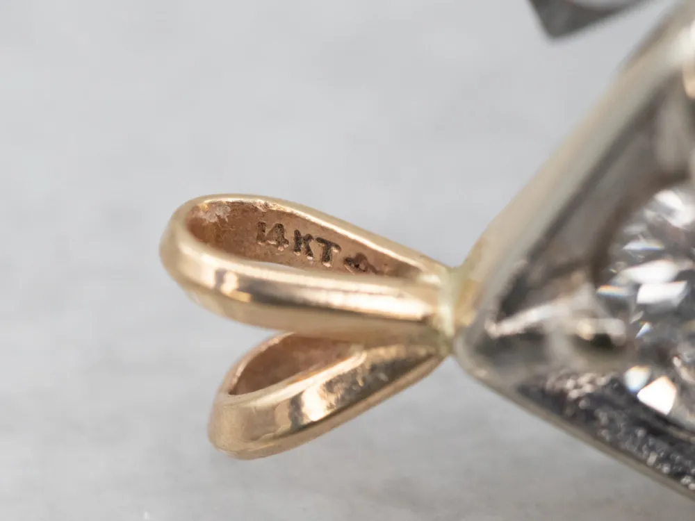 Two-Toned Verguld Diamond Pendant