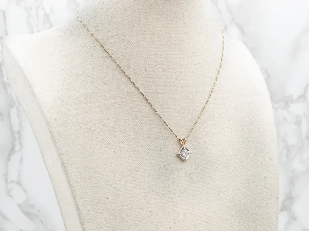 Two-Toned Verguld Diamond Pendant