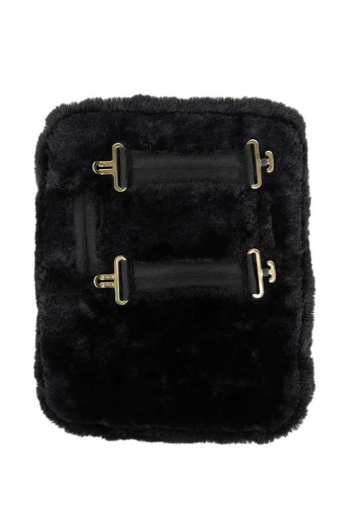 Vegan Sheepskin Chest Expander 2 Buckles koolzwart 1