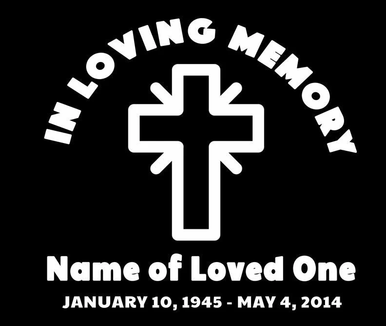Verende bladveer Cross Loving Memory Car Decal