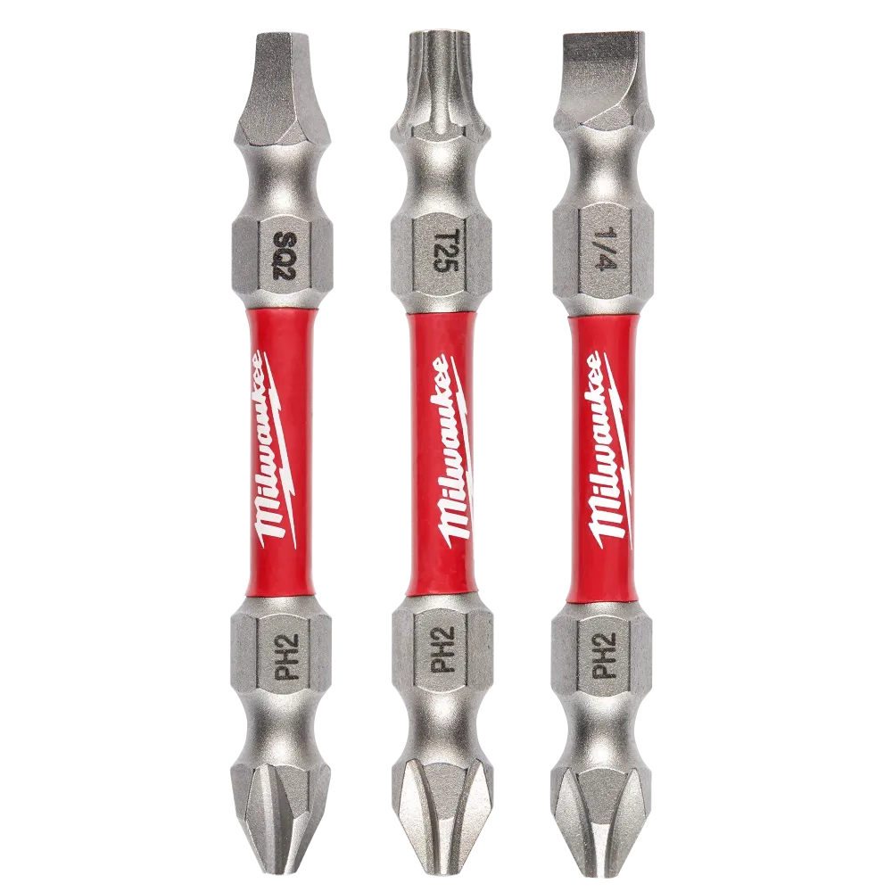 Verende bladveer MILWAUKEE 3 PC. SHOCKWAVE IMPACT DUTY™ PH2/SQ2/T25 Tweevoudig Ended Bits