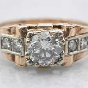 Vintage Two Toned Diamond Engagement Ring