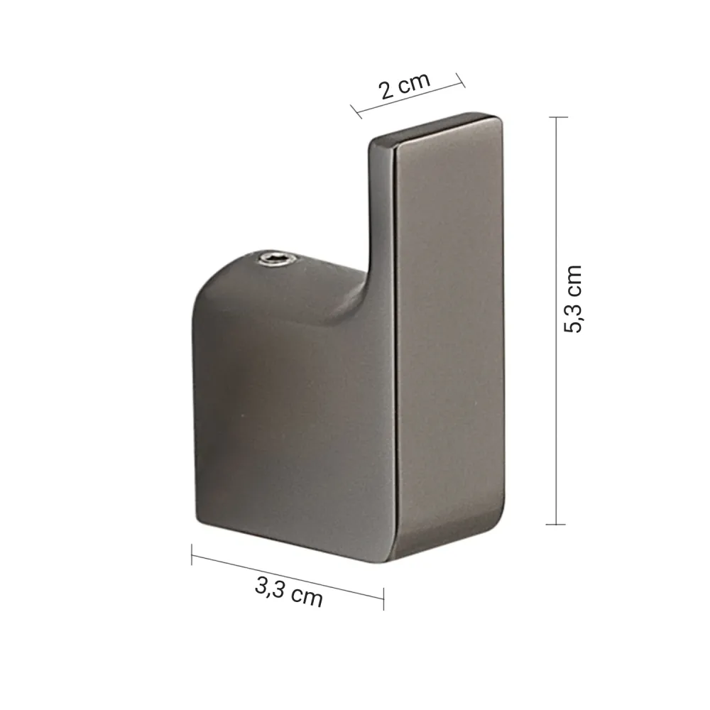 Wall-mounted 2-piece coat rack Gedy Pirenei series - Gun Metal