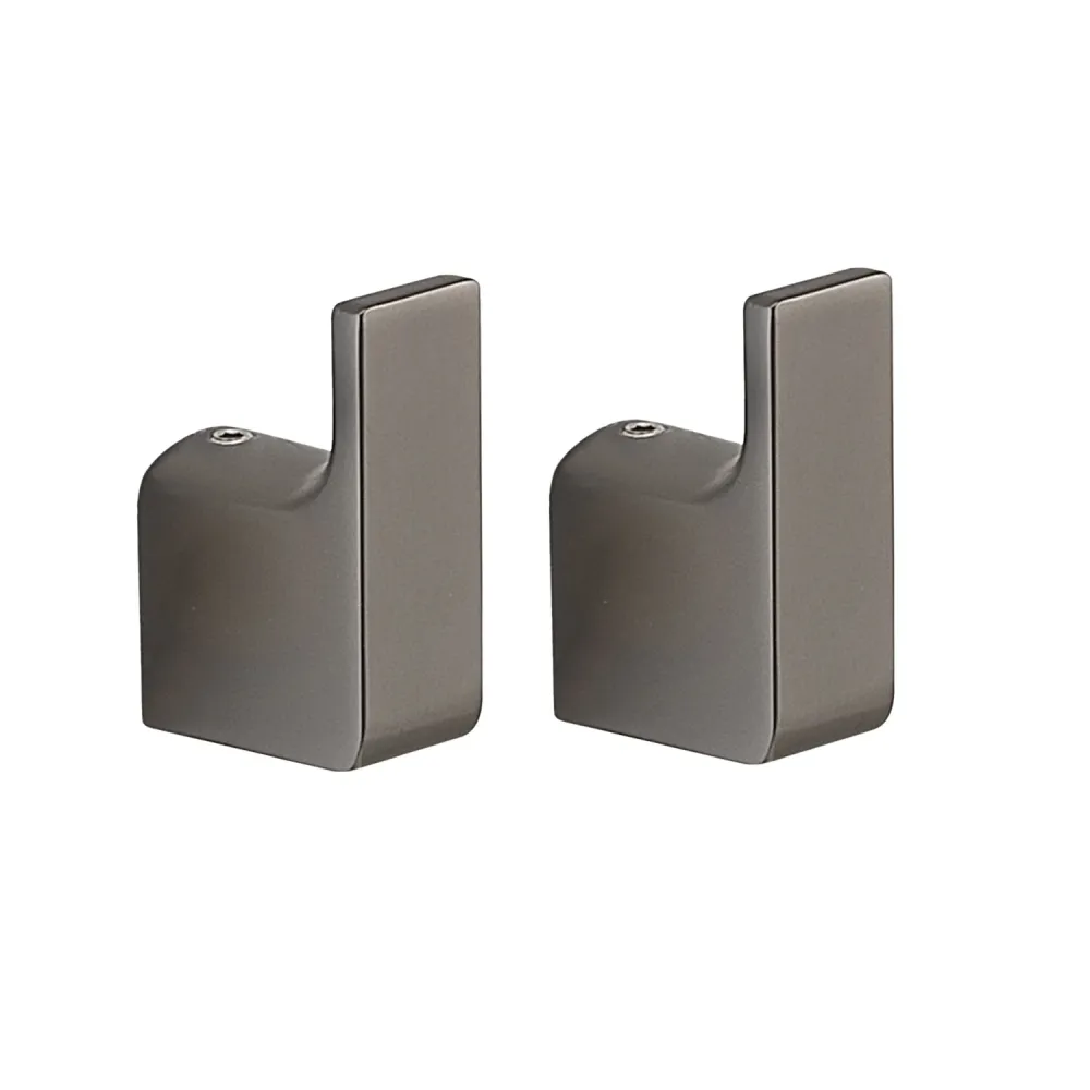 Wandgemonteerd 2-piece coat rack Gedy Pirenei series - Gun Metal