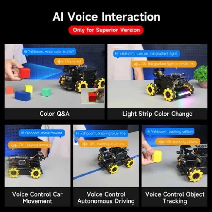 Yahboom Raspbot V2 AI Breed Model Robot Car Raspberry Pi 5 8GB Heavy Duty constructie