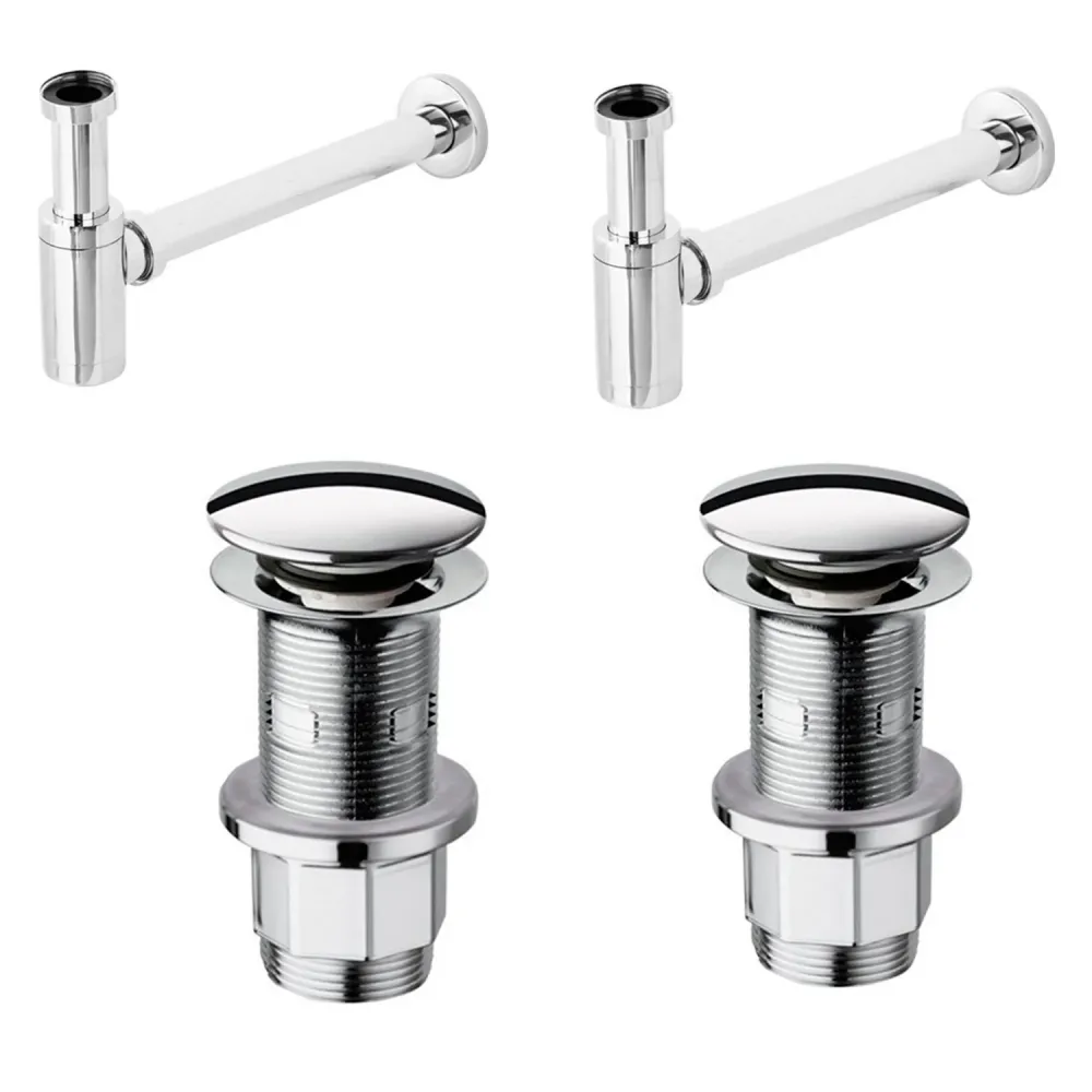 Zware Uitvoering Installation kit two sinks design siphon and click-clack drain plug
