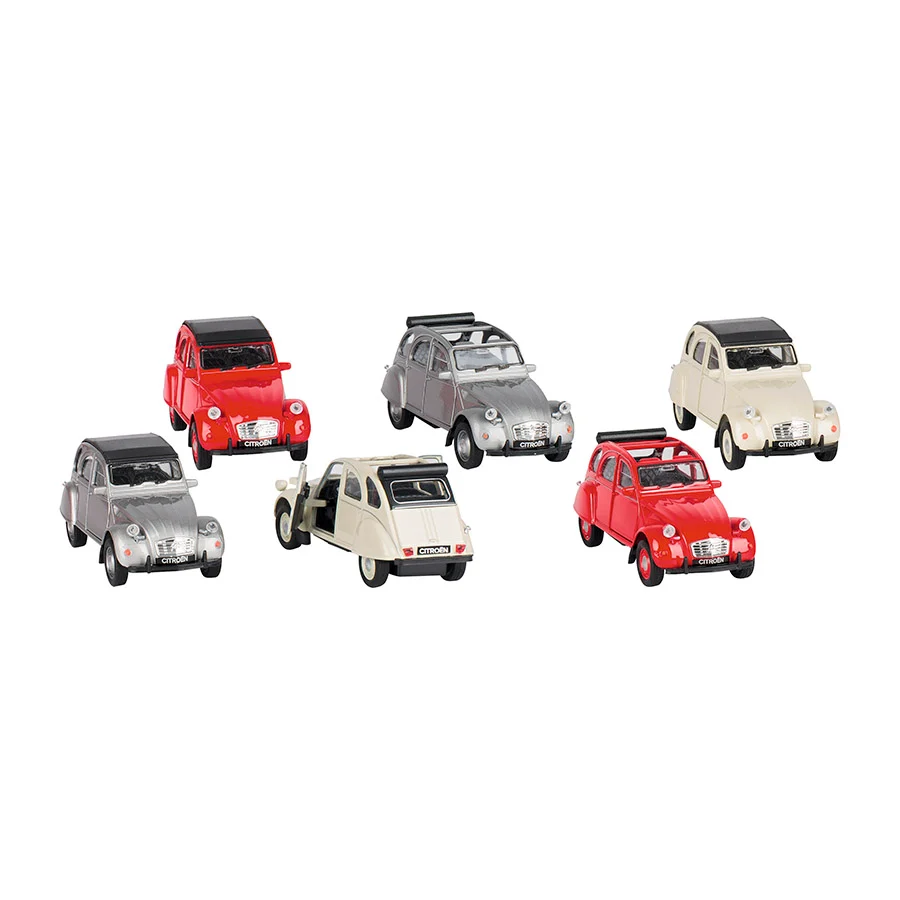 Zware Uitvoering Set 6 Goki Van metaal Citroën 2CV Toy Cars