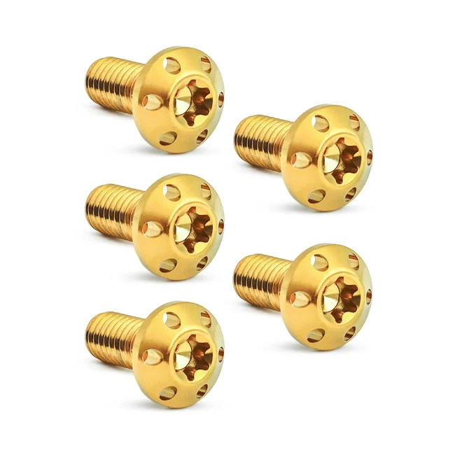 Kit De Pernos De Disco De Freno De Titanio Delantero Dorado Para Harley Davidson
