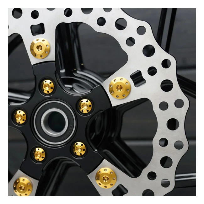 Kit De Pernos De Disco De Freno De Titanio Delantero Dorado Para Harley Davidson