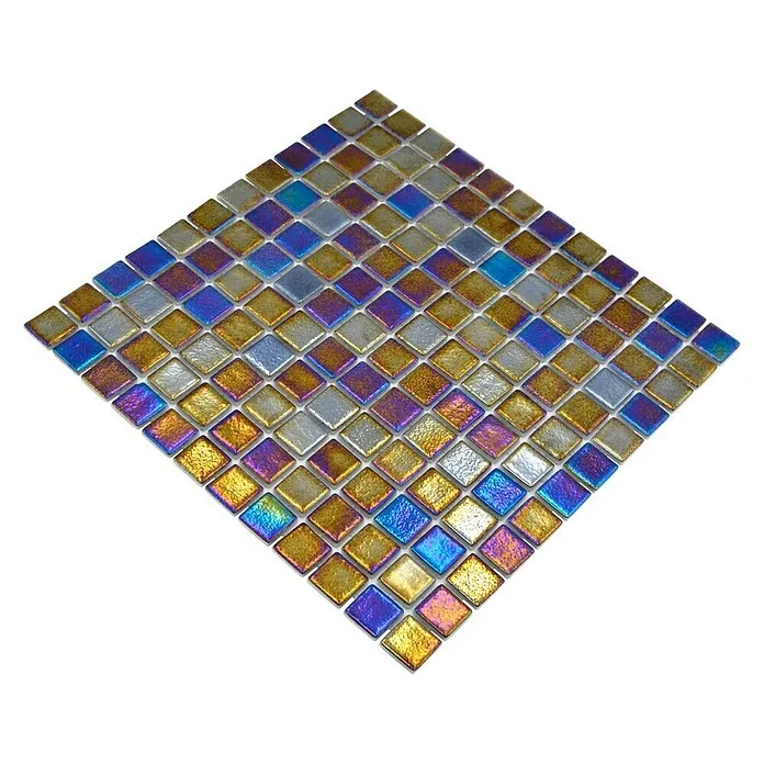 Mozaïektegel vierkant Eco Shell Deep VP55256PUR - 31,6 x 31,6 cm, Antraciet, Glanzend