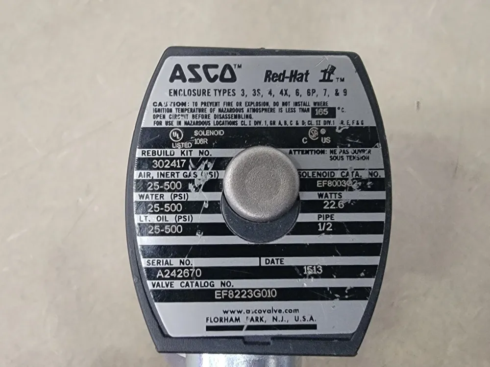 Sportuitlaat 1/2" NPT 2-Way Solenoid Valve EF8223G010