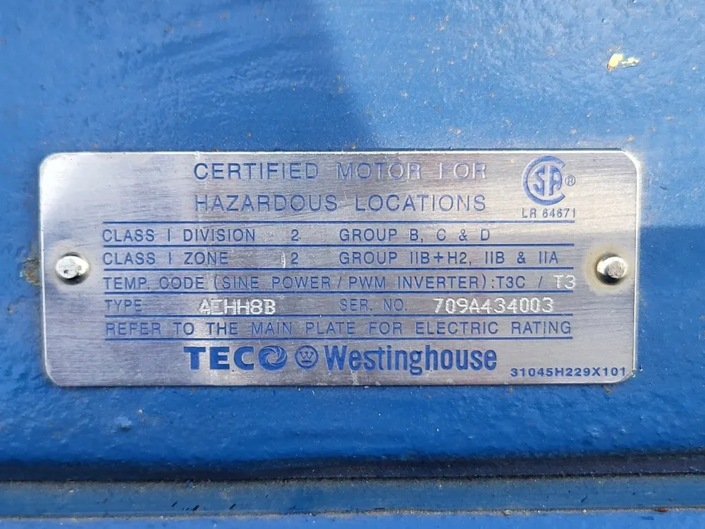 75 hp, 575 volts, 1180 rpm, 405T Electric Motor APH07506TE5-M