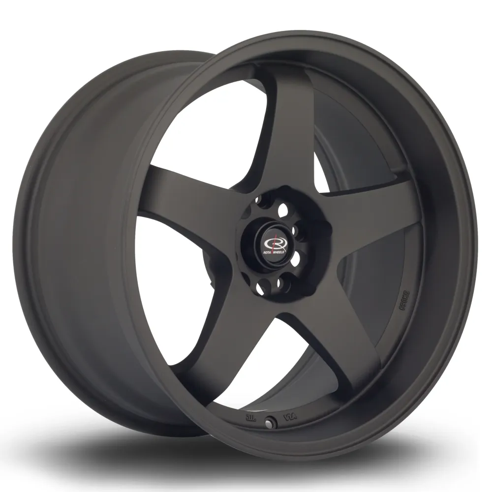 Premium Zwaar Belast Rota GTR-D 18x10" 5x114.3 ET12, Flat Ravenzwart