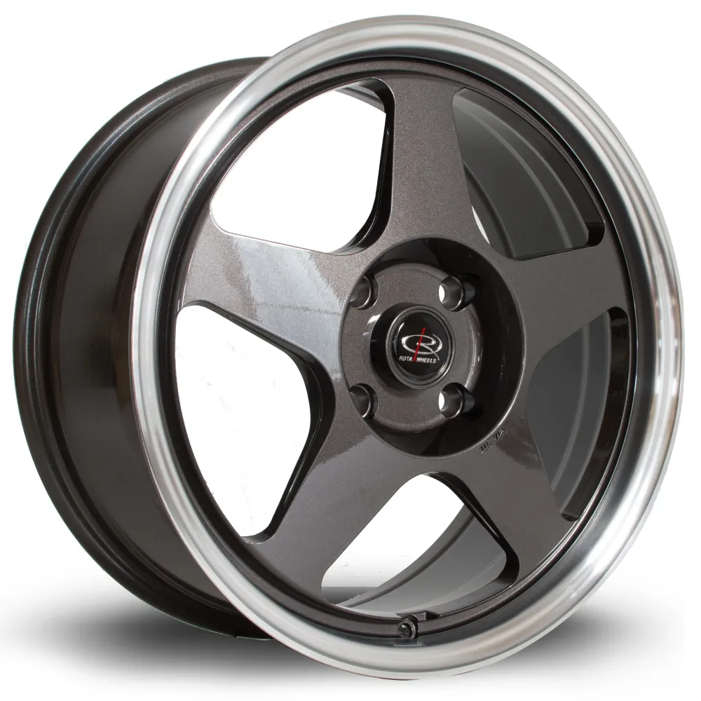 Rota Slipstream 17x8" 5x114.3 ET48, Gunmetal, Afgewerkt Lip