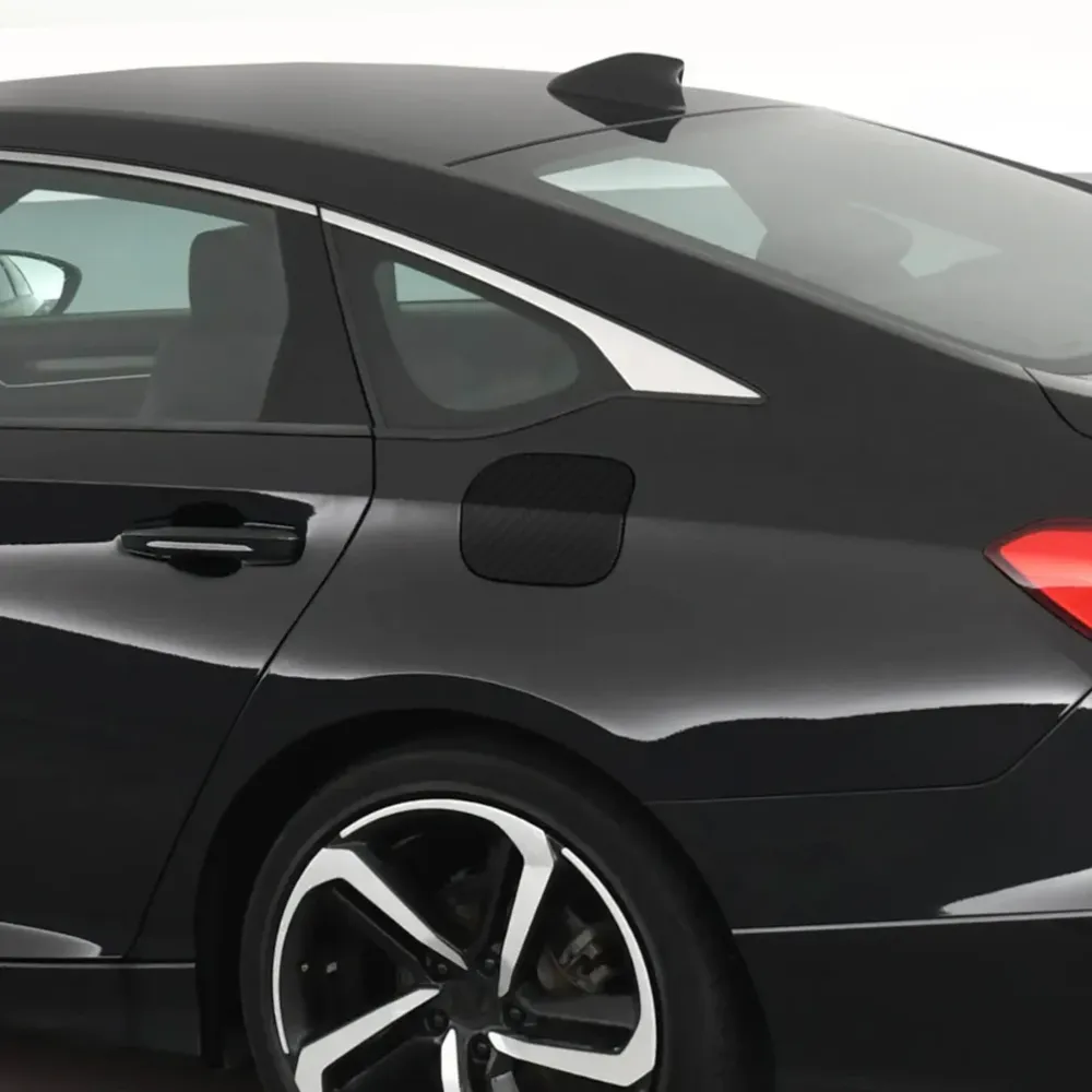 Black Grafiet Fiber Vinyl Gas Door Wrap