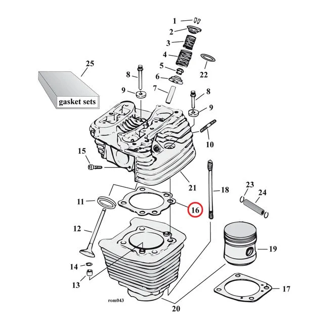 Cometic Cyl Head Gasket Mls 3-5/8 Inch Harley-Davidson