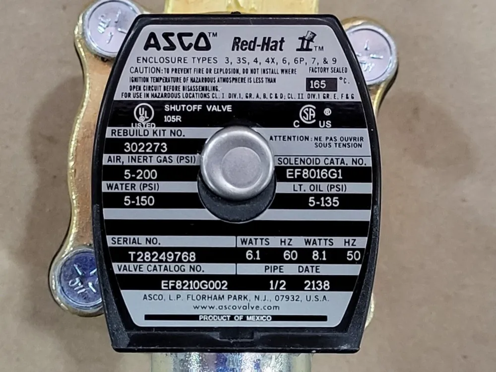 1/2" NPT 2-Way Solenoid Valve EF8210G002