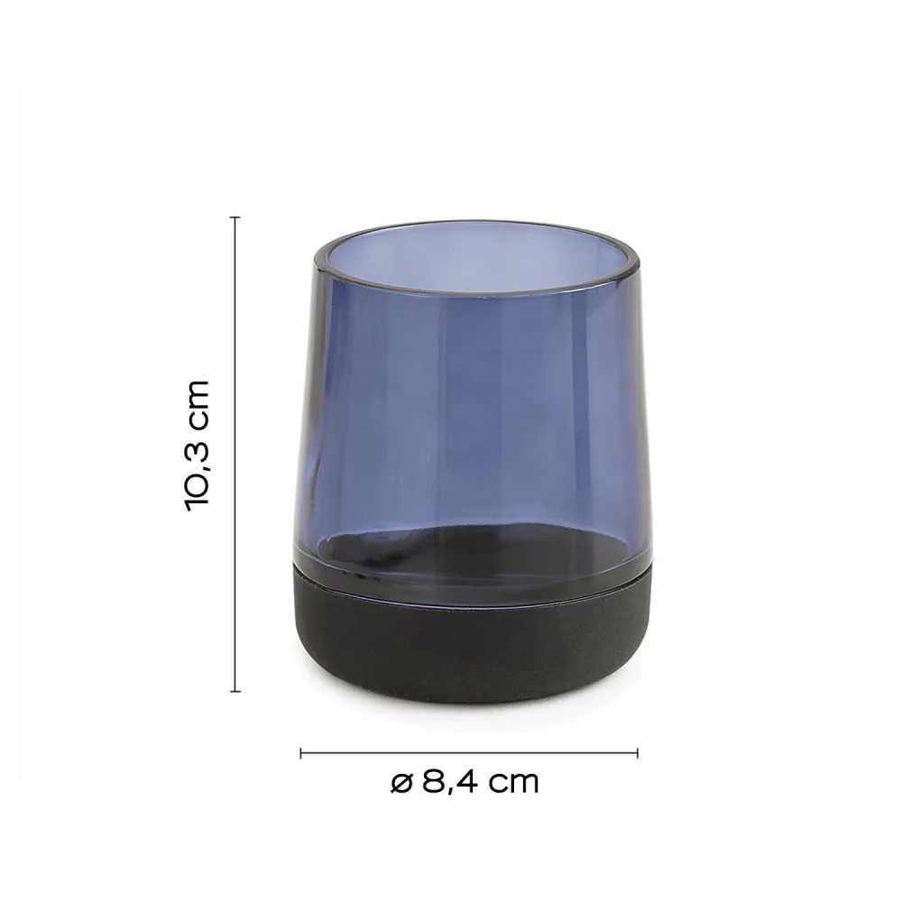 Glass toothbrush holder Gedy Nicole series - Blue
