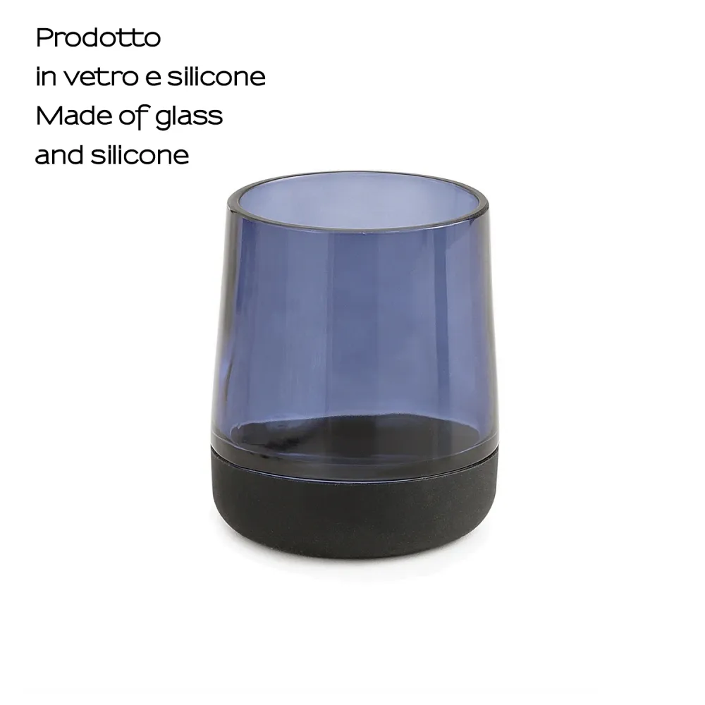 Glass toothbrush holder Gedy Nicole series - Blue