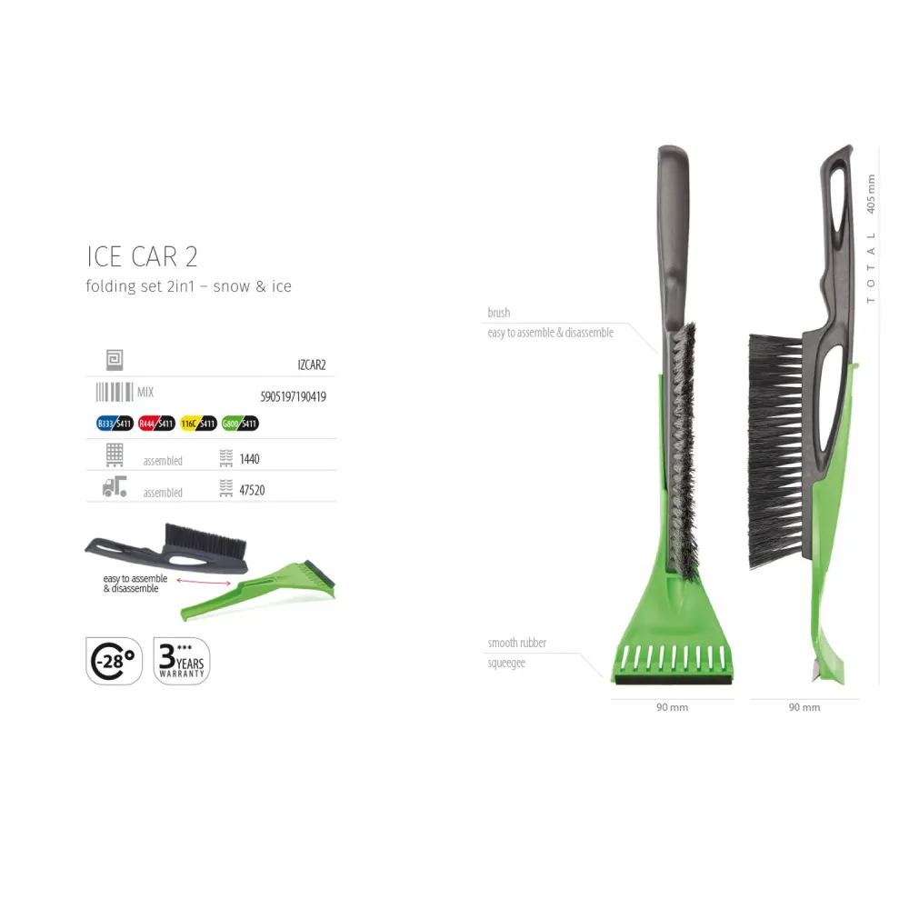 Vorstwerend Prosperplast Ice Car2 - Autoscharper IJskrabber met Schorsing Borstel 41cm