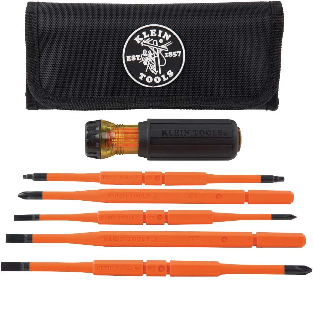 Inzet- KLEIN TOOLS 8--1 Geïsoleerd Interchangeable Screwdriver Set