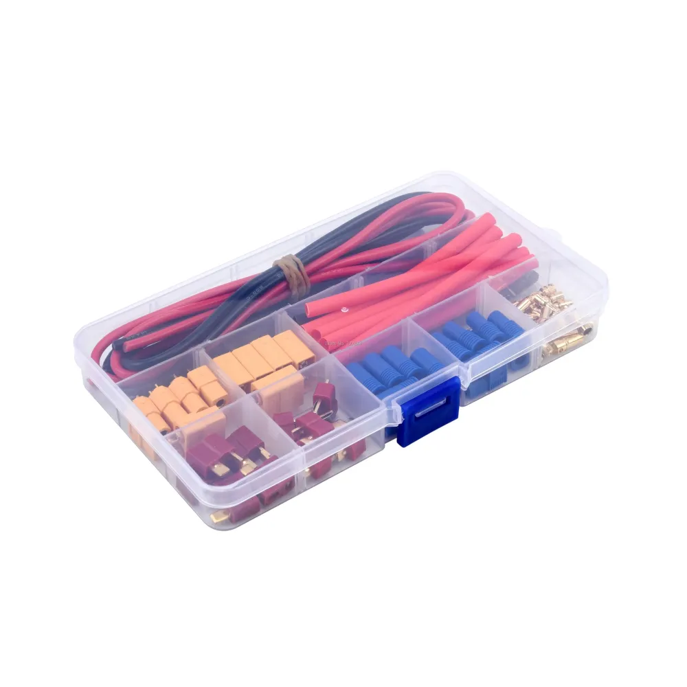 Drone Battery Connector - Deans T Plug EC3 XT60 Male / Female Connector 14AWG Siliconenrubber Wire Heat Shrink Tubes RC FP...