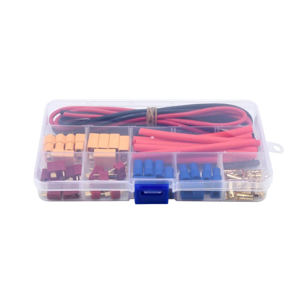 Drone Battery Connector - Deans T Plug EC3 XT60 Male / Female Connector 14AWG Siliconenrubber Wire Heat Shrink Tubes RC FP...