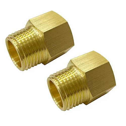 NPT 1/2 binnendraad naar 1/2 inch buitendraad pijpfitting converter adapter massief messing 2 stuks