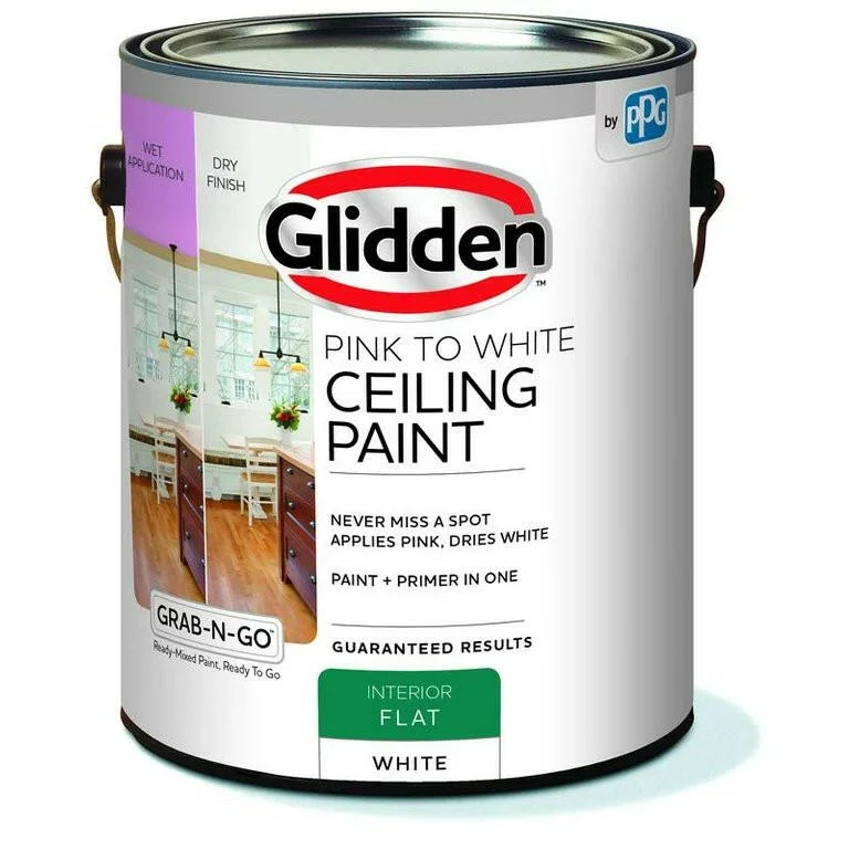 Glidden Grab-N-Go Interior Ceiling Paint Flat, (Pink to Wit, 5-Gallon)