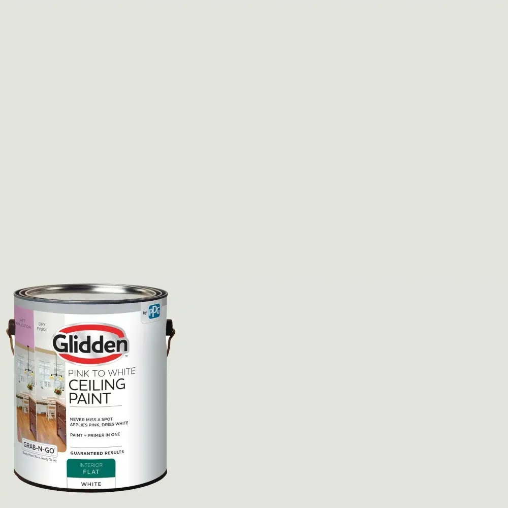 Glidden Grab-N-Go Interior Ceiling Paint Flat, (Pink to Wit, 5-Gallon)