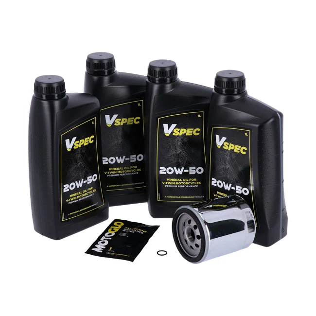 Kit Mantenimiento De Aceite Motor 20W50 Mineral Para Harley-Davidson Touring ,Trike | Biologisch Afbreekbaar | 1 Liter