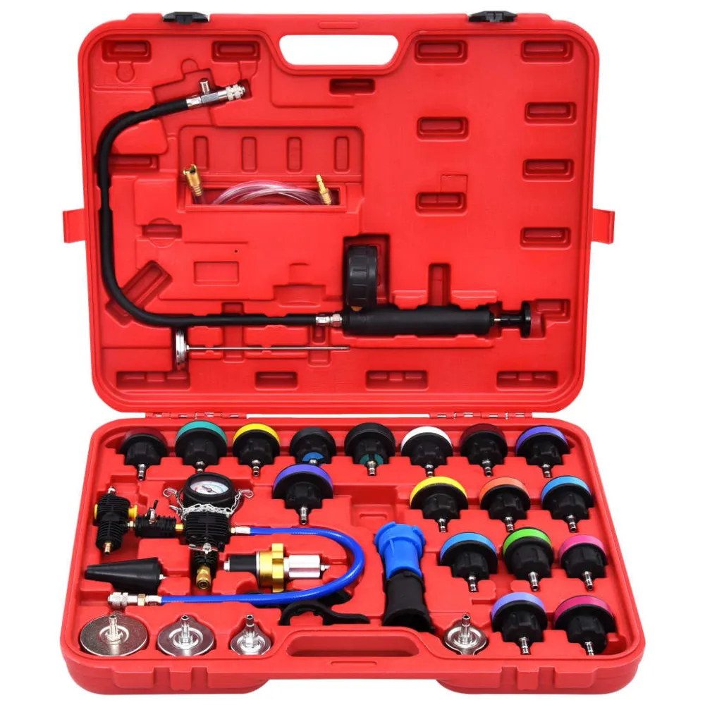 28-delige Koelsysteem- en radiatordruktesterset met Manometer Set
