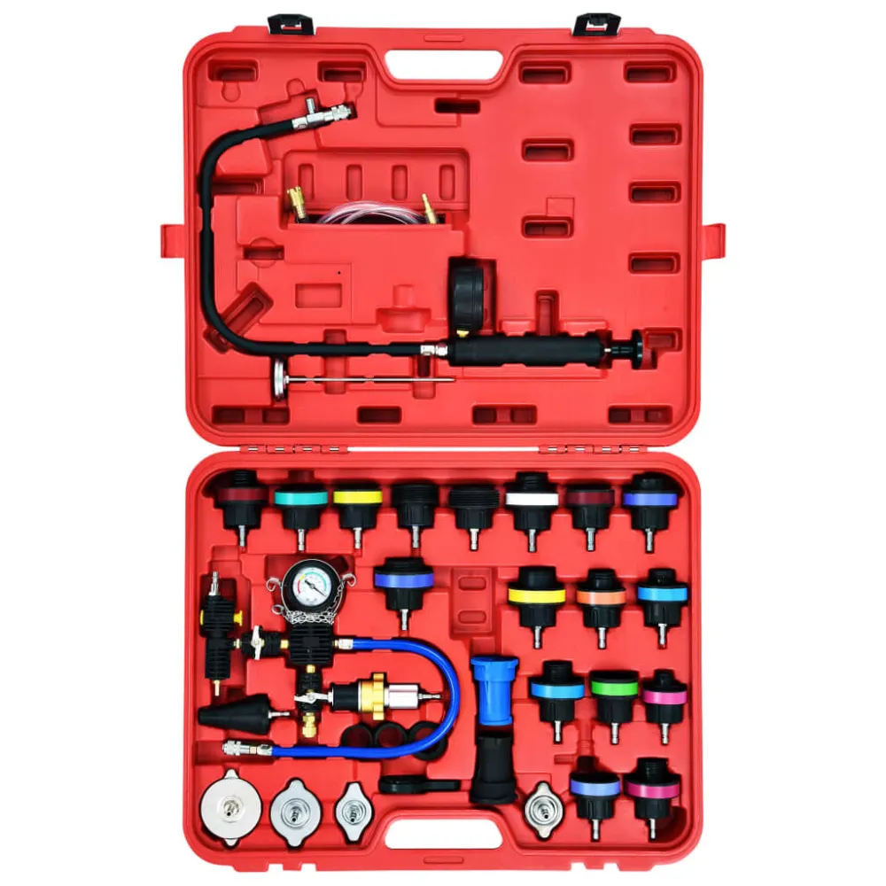 28-delige Koelsysteem- en radiatordruktesterset met Manometer Set