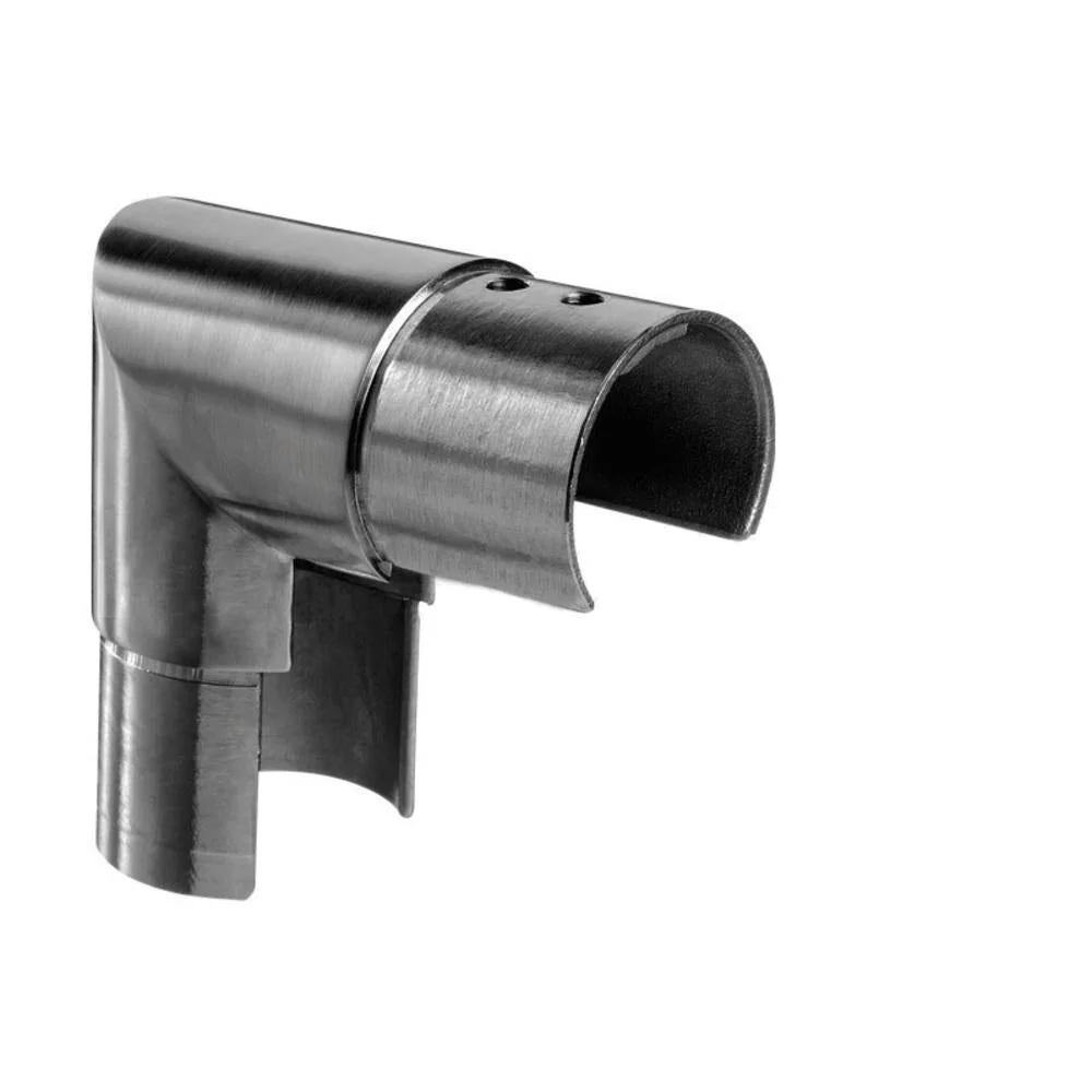 Zware Dienst Q-railing Round Profile Cap Rail Downward 90-deg Connection