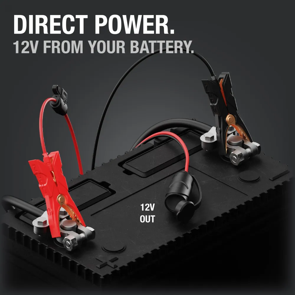 Versterkte laadbakmat NOCO 12V Plug w/ Battery Clamps