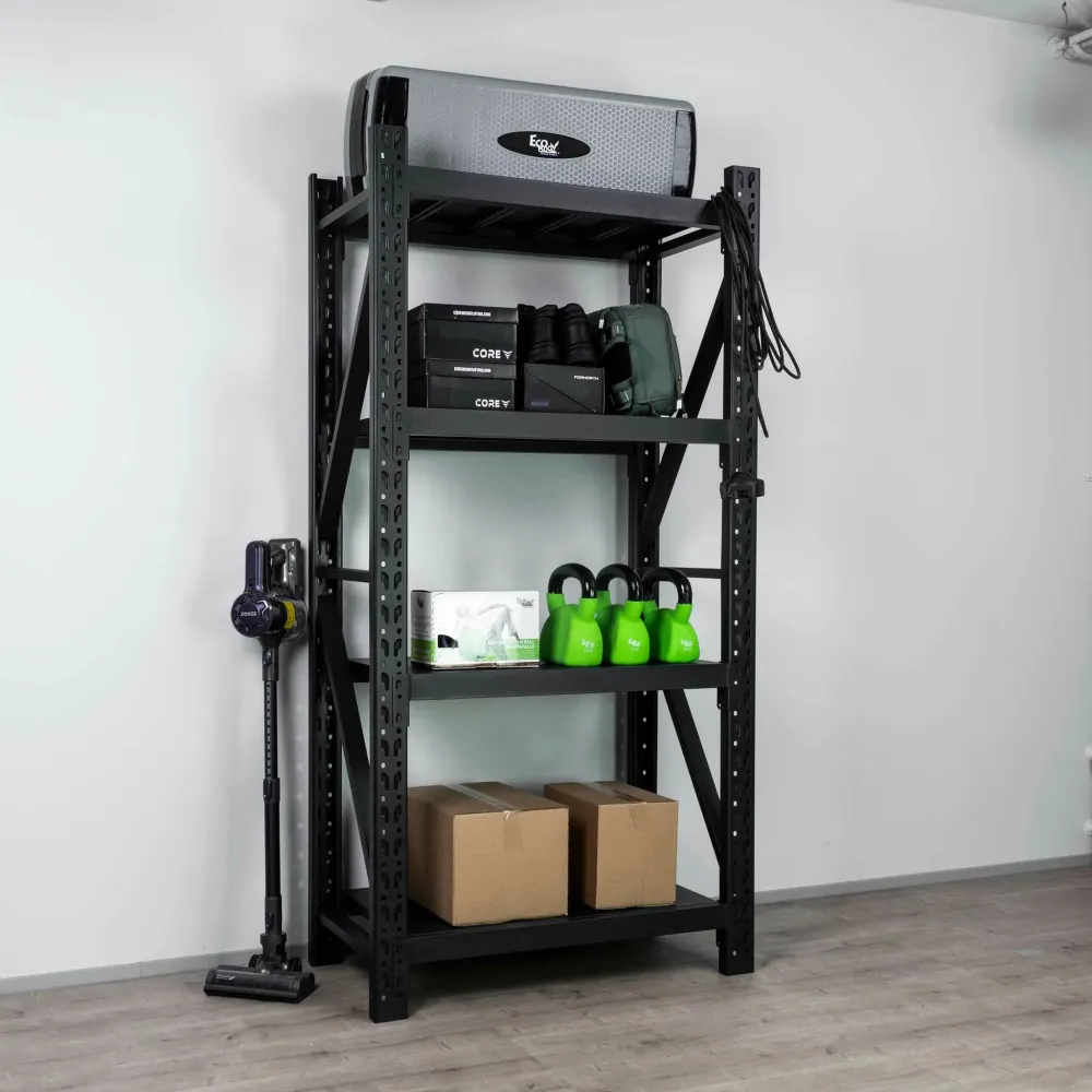 Fornorth Storage Shelf 800kg, 100x50x200cm, Ebbenhout met klittenbandbevestiging