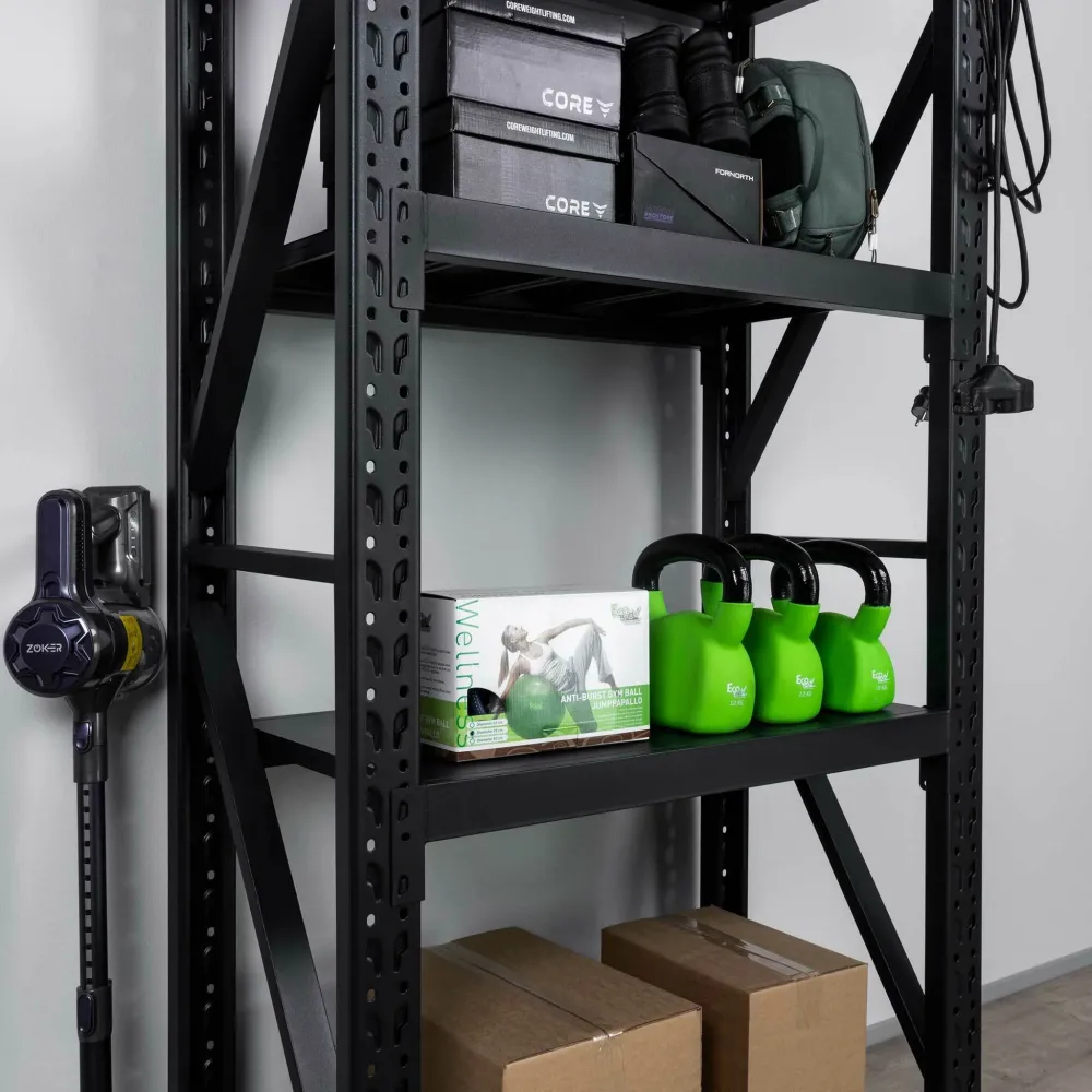 Fornorth Storage Shelf 800kg, 100x50x200cm, Ebbenhout met klittenbandbevestiging