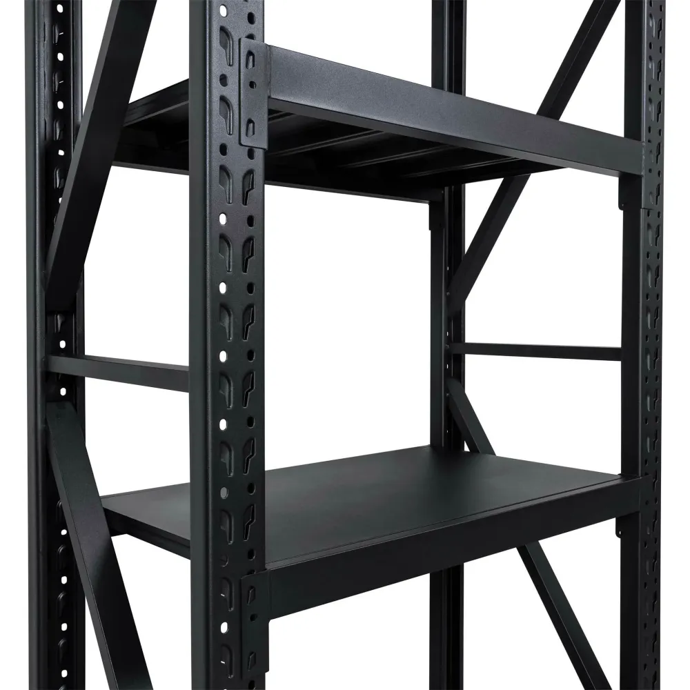 Fornorth Storage Shelf 800kg, 100x50x200cm, Ebbenhout met klittenbandbevestiging