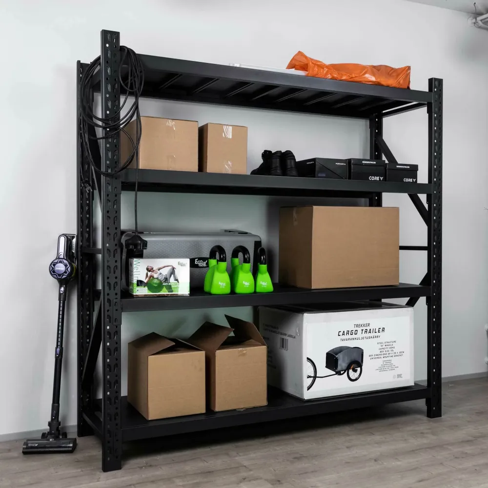 Fornorth Storage Shelf 1600kg, 200x60x200cm, Koolzwart