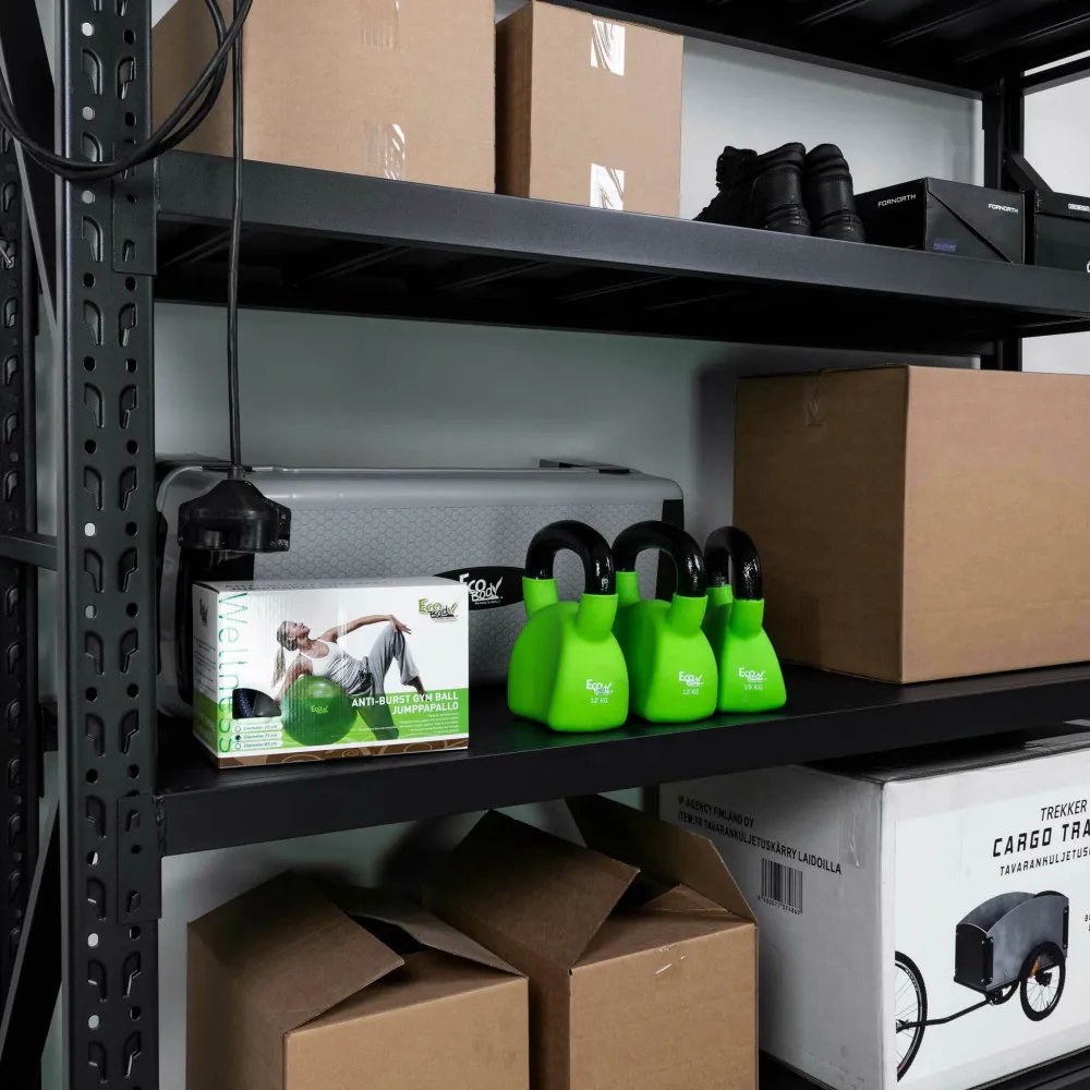 Fornorth Storage Shelf 1600kg, 200x60x200cm, Koolzwart