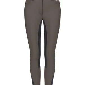 CavalCassina Grip Women's Full Seat Breeches Plaza Taupe/ Graphite Dark Grey 12 Lang voor stationwagen SUV