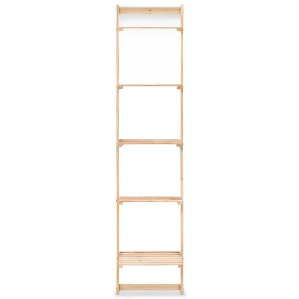 Wandrek ladder 41,5x30x176 cm cederhout met opbergvakken