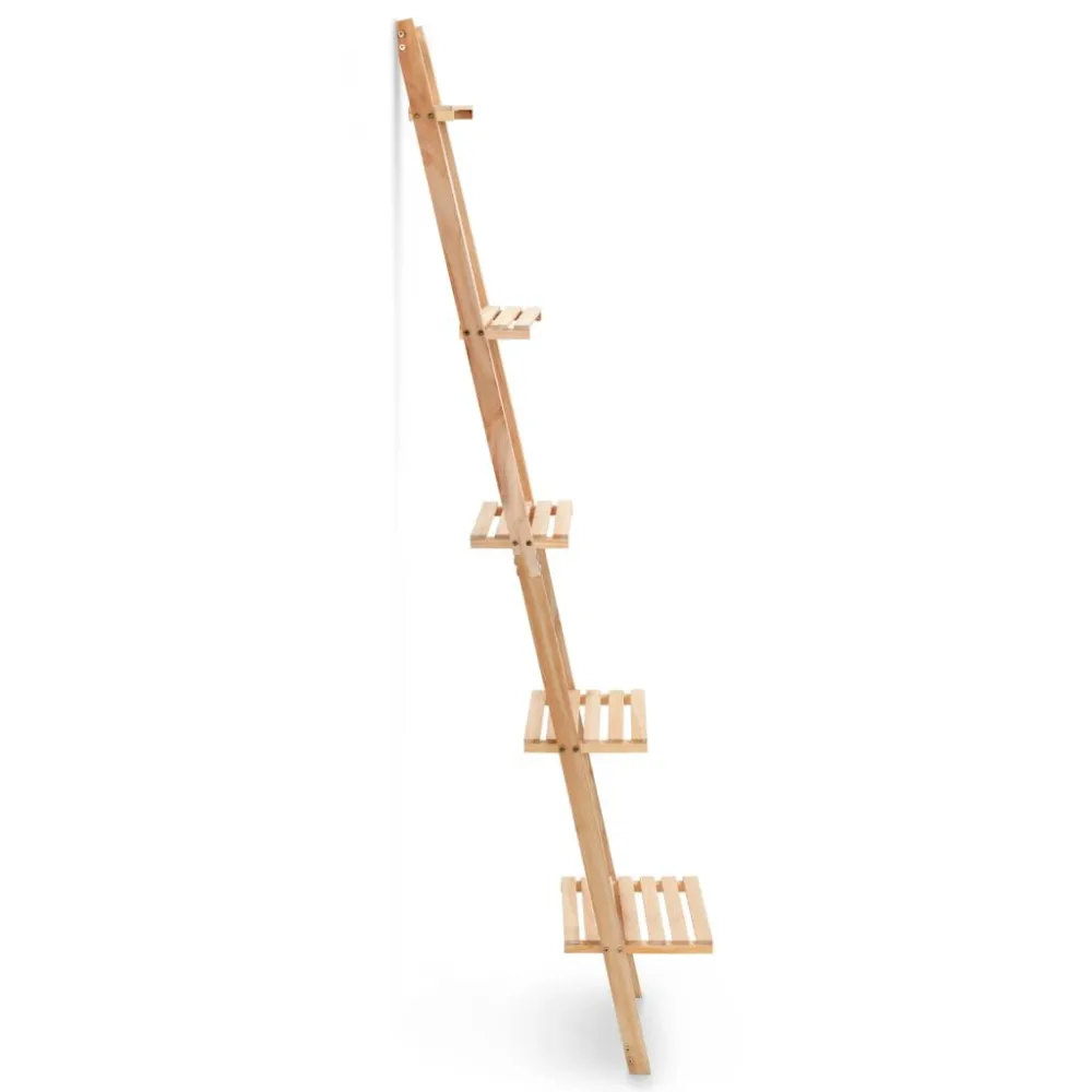 Wandrek ladder 41,5x30x176 cm cederhout met opbergvakken