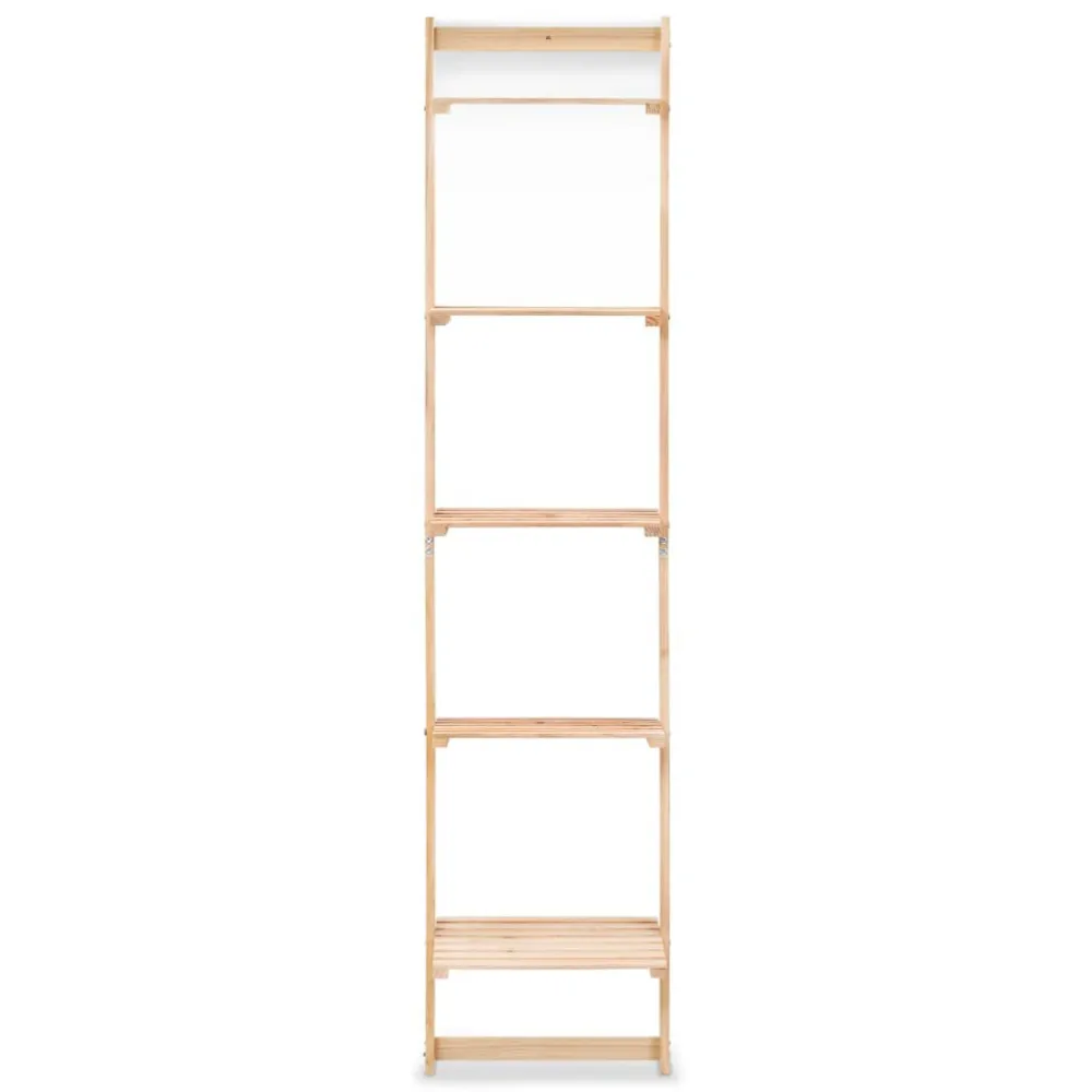 Wandrek ladder 41,5x30x176 cm cederhout met opbergvakken