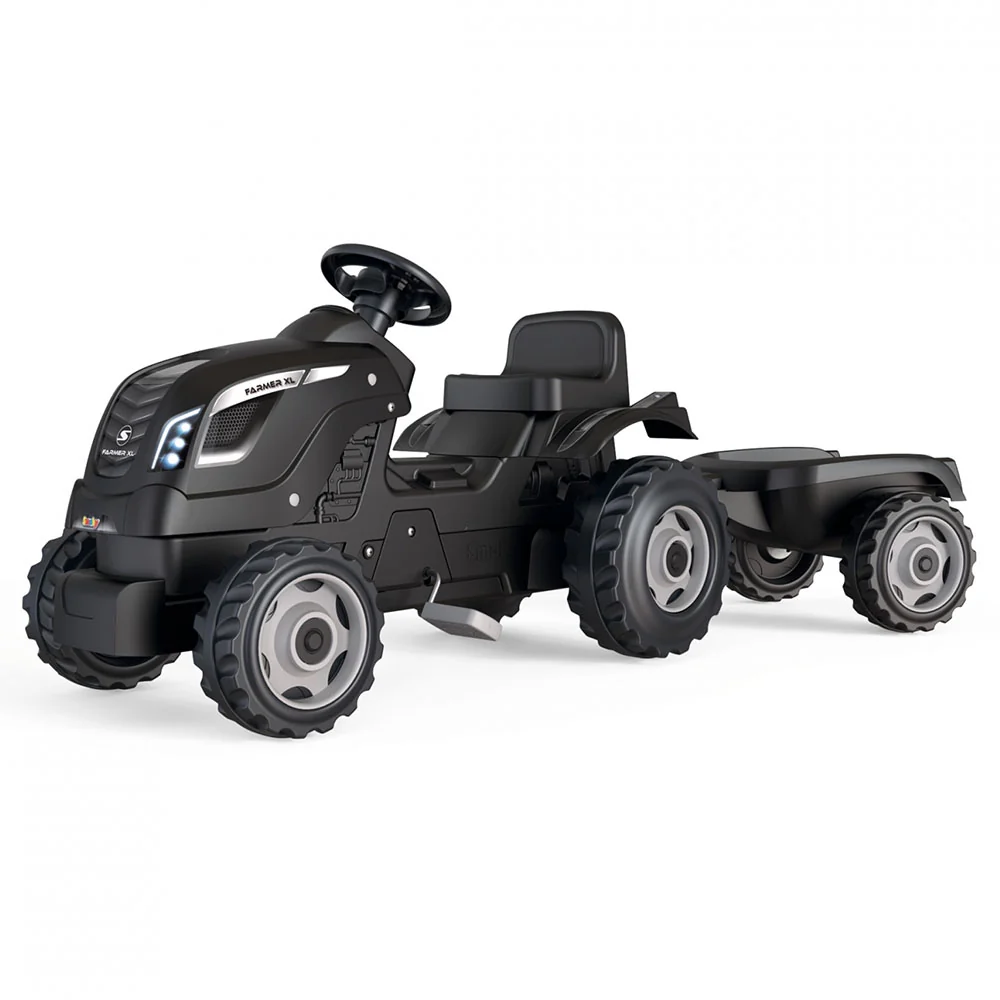 Farmer XL Tractor + Trailer - Zwart met gereduceerd gewicht