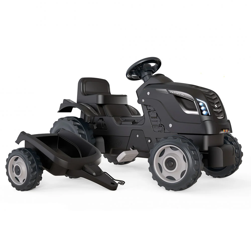 Farmer XL Tractor + Trailer - Zwart met gereduceerd gewicht